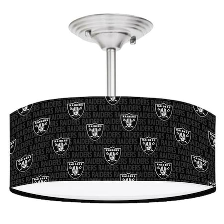 Ceiling Fan Designers Ceiling Fan Designers 13LIGHT-NFL-OAK 13 in. NFL Oakland Raiders Football Ceiling Mount Light Fixture 13LIGHT-NFL-OAK